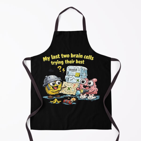Item preview, My Last Two Brain Cells – Trying Their Best | Funny Cartoon Chaos Sticker designed and sold by Timeless Junction.