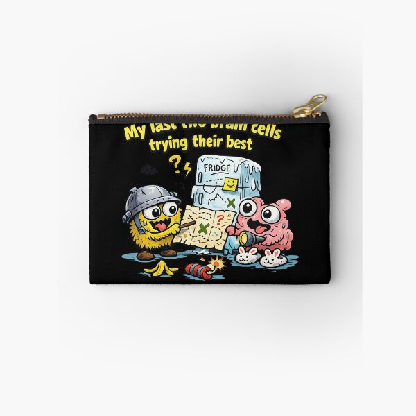 Item preview, My Last Two Brain Cells – Trying Their Best | Funny Cartoon Chaos Sticker designed and sold by Timeless Junction.