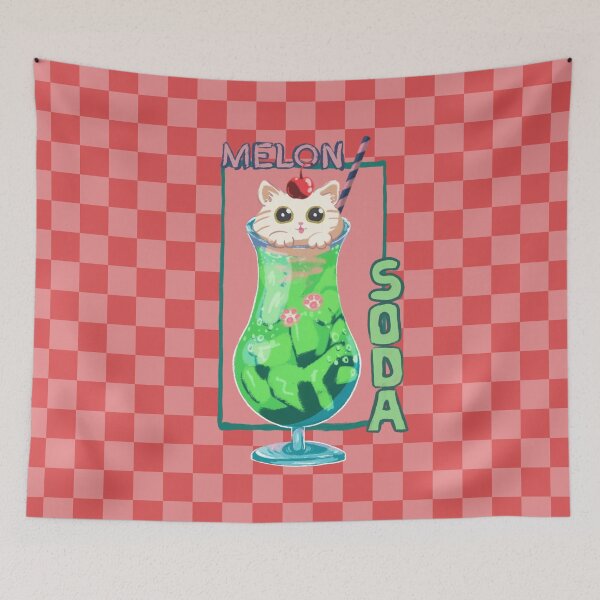 Item preview, Cat loves Melon Soda designed and sold by ellieoxenfree.