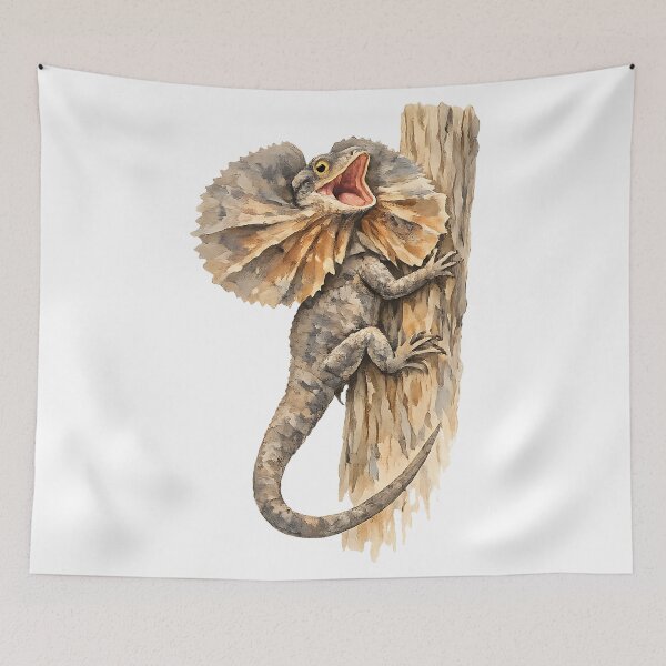 Item preview, Frill-Necked Lizard Displaying — Watercolour designed and sold by Jaruart.