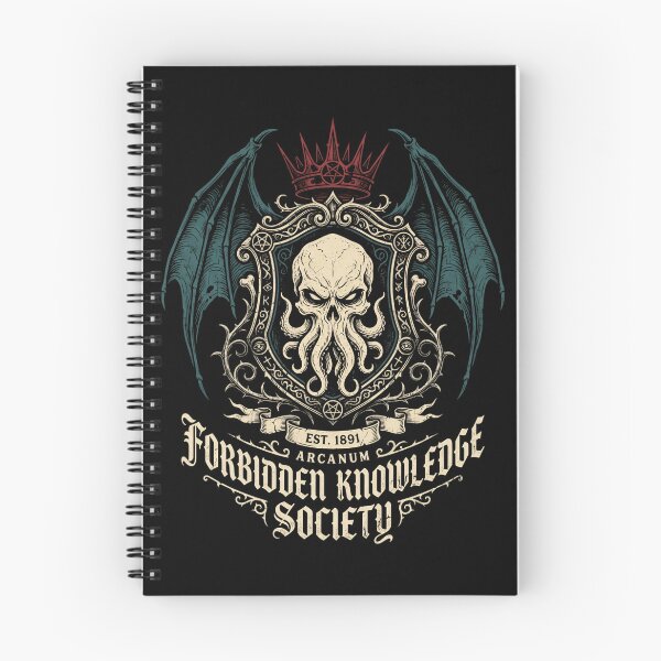 Item preview, Forbidden Knowledge Society Shield Crest Cthulhu Skull Gothic designed and sold by Fenay Designs.