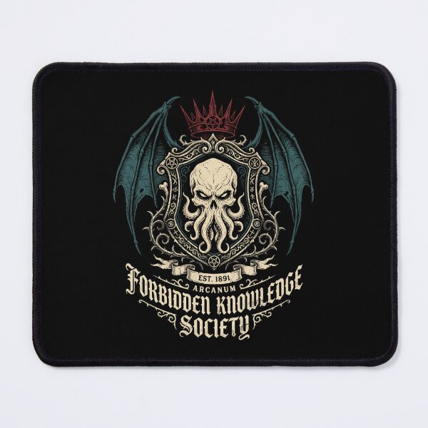 Item preview, Forbidden Knowledge Society Shield Crest Cthulhu Skull Gothic designed and sold by Fenay Designs.