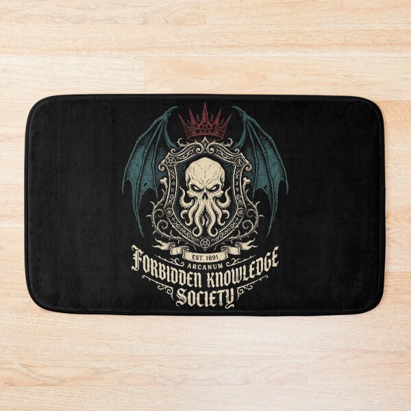 Item preview, Forbidden Knowledge Society Shield Crest Cthulhu Skull Gothic designed and sold by Fenay Designs.
