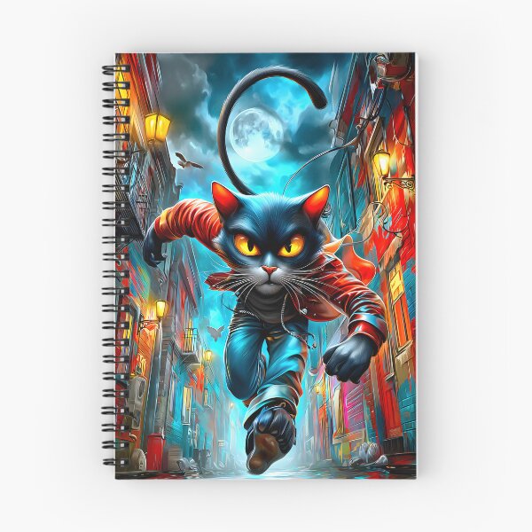 Item preview, Dynamic Feline Hero in Urban Nightscape Adventure designed and sold by Artessie.