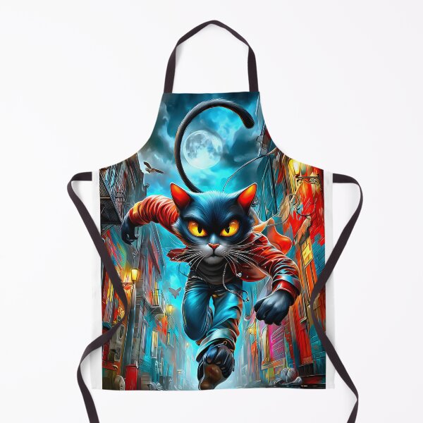 Item preview, Dynamic Feline Hero in Urban Nightscape Adventure designed and sold by Artessie.