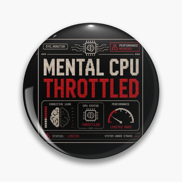 Item preview, Mental CPU Throttled – Retro Computer Burnout Humor Design designed and sold by Mad Factory Designs.