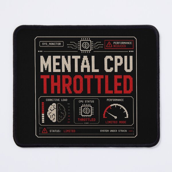 Item preview, Mental CPU Throttled – Retro Computer Burnout Humor Design designed and sold by Mad Factory Designs.