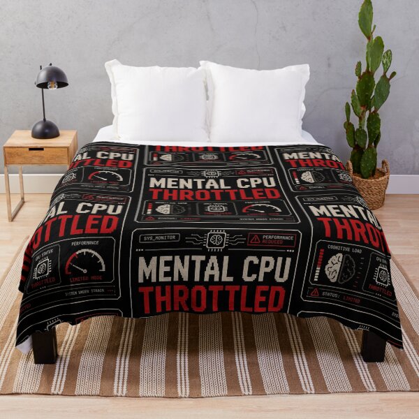 Item preview, Mental CPU Throttled – Retro Computer Burnout Humor Design designed and sold by Mad Factory Designs.