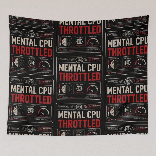 Item preview, Mental CPU Throttled – Retro Computer Burnout Humor Design designed and sold by Mad Factory Designs.