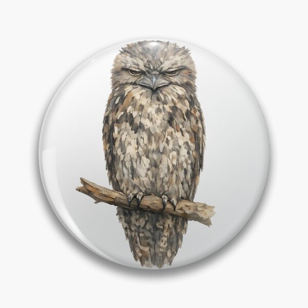 Item preview, Tawny Frogmouth on a Branch — Watercolour designed and sold by Jaruart.