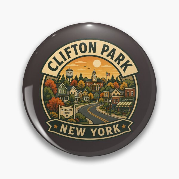 Item preview, Clifton Park New York Vintage Hometown Travel Badge designed and sold by American Travels.