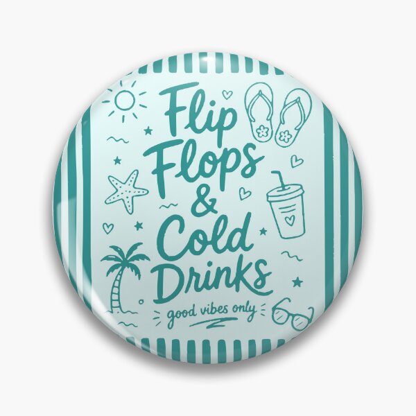 Item preview, Flip Flops & Cold Drinks Summer Beach Design designed and sold by PrintandJoy.