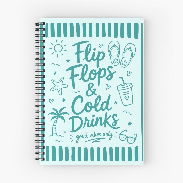 Item preview, Flip Flops & Cold Drinks Summer Beach Design designed and sold by PrintandJoy.