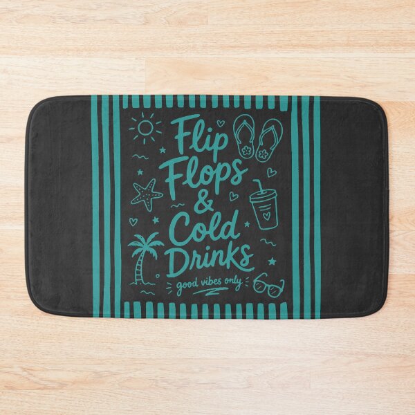 Item preview, Flip Flops & Cold Drinks Summer Beach Design designed and sold by PrintandJoy.