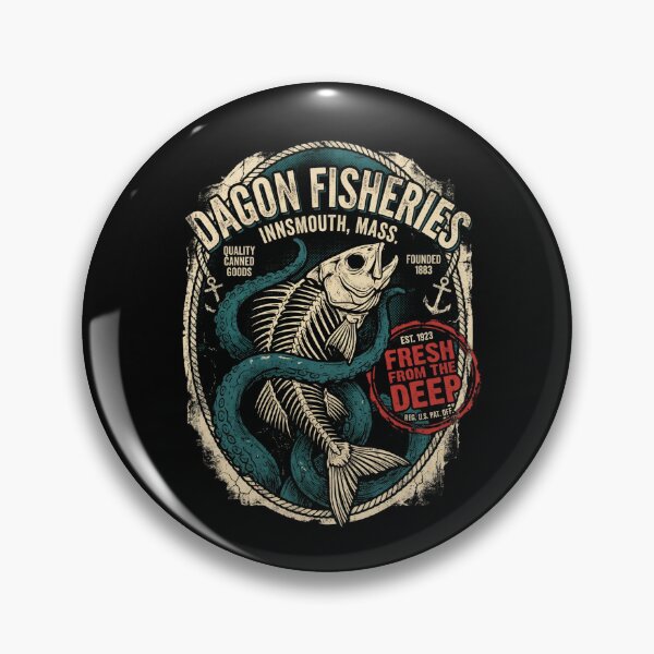 Artikelvorschau, Dagon Fisheries Innsmouth Frisch aus dem Tiefseemonster entworfen und verkauft von Fenay Designs.