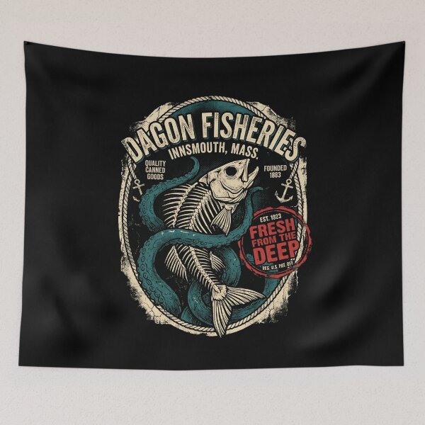 Item preview, Dagon Fisheries Innsmouth Fresh From The Deep Sea Monster designed and sold by Fenay Designs.