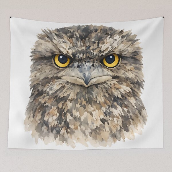 Item preview, Tawny Frogmouth Portrait — Watercolour Illustration designed and sold by Jaruart.
