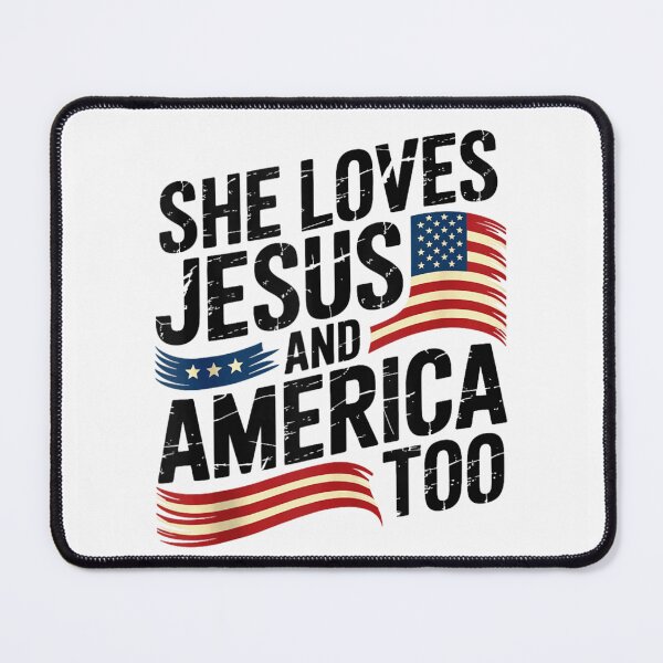 Item preview, She Loves Jesus And America Too Southern Patriotic American Flag Country Art designed and sold by EvandSolis.