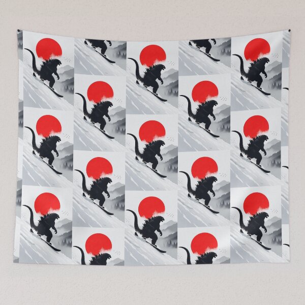 Item preview, Dino Snowboarding | Japandi Minimalist Wall Art designed and sold by Syrupulse.