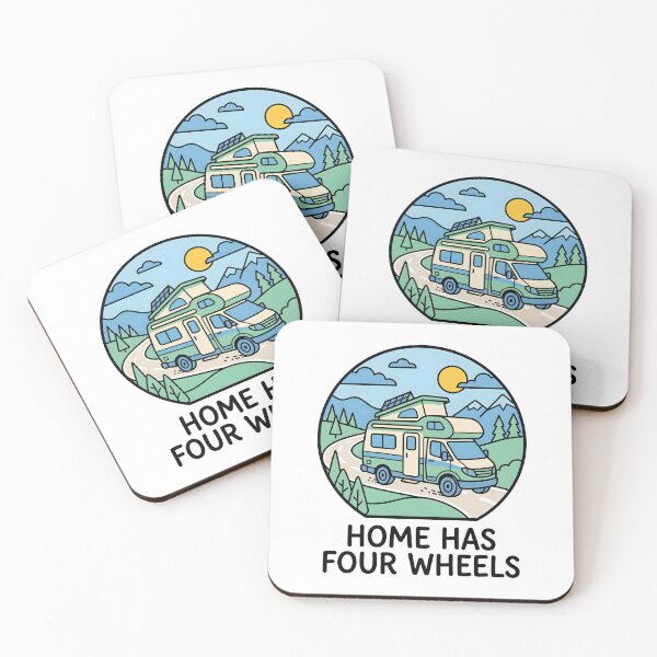 Item preview, Home Has Four Wheels – Funny Campervan Gift Van Life Road Trip Adventure Quote designed and sold by Sekla-Studio.