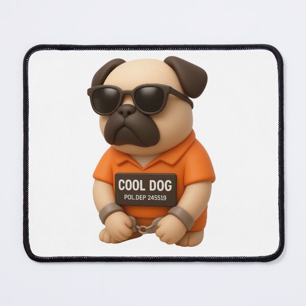 Item preview, Cool Dog Mugshot 3D Pug In Jail Sticker designed and sold by thazinart.