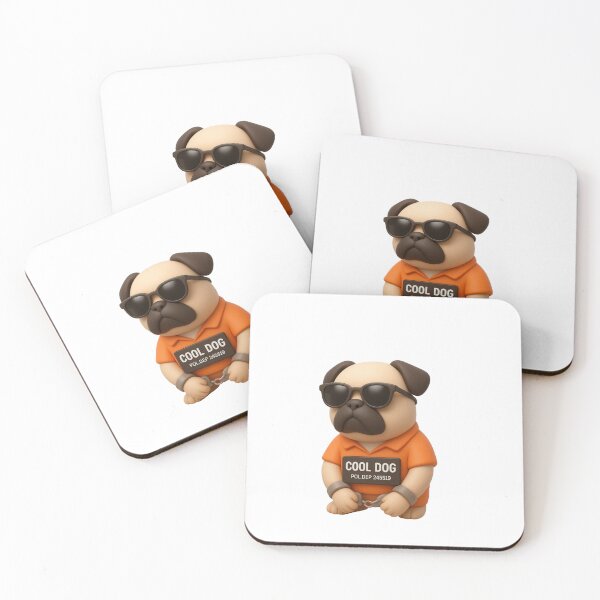 Item preview, Cool Dog Mugshot 3D Pug In Jail Sticker designed and sold by thazinart.