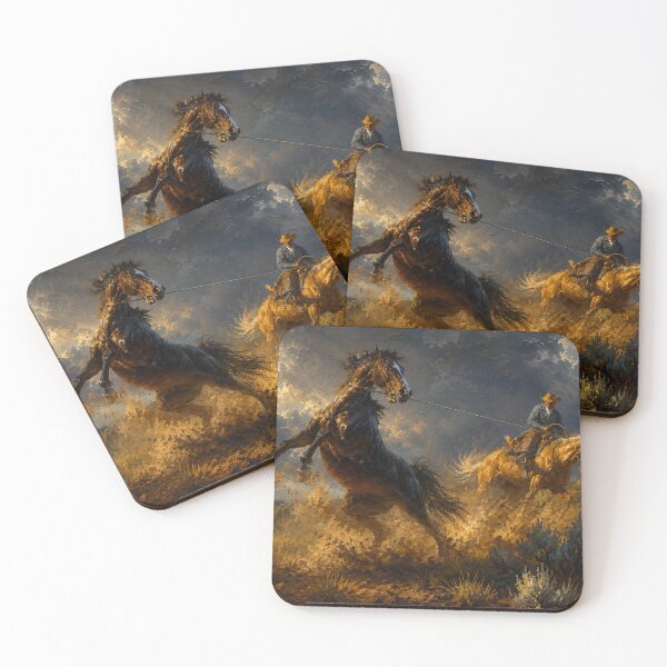 Item preview, Western Cowboy & Rearing Horse Rustic Ranch Roundup designed and sold by RawEdgeStudios.