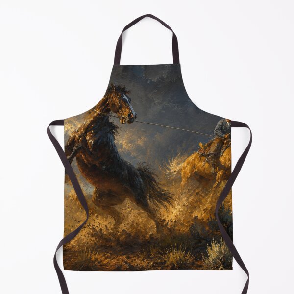 Item preview, Rancho rústico con vaqueros y caballos encabritados. designed and sold by RawEdgeStudios.
