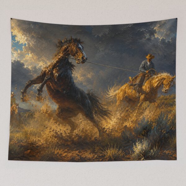 Item preview, Western Cowboy & Rearing Horse Rustic Ranch Roundup designed and sold by RawEdgeStudios.