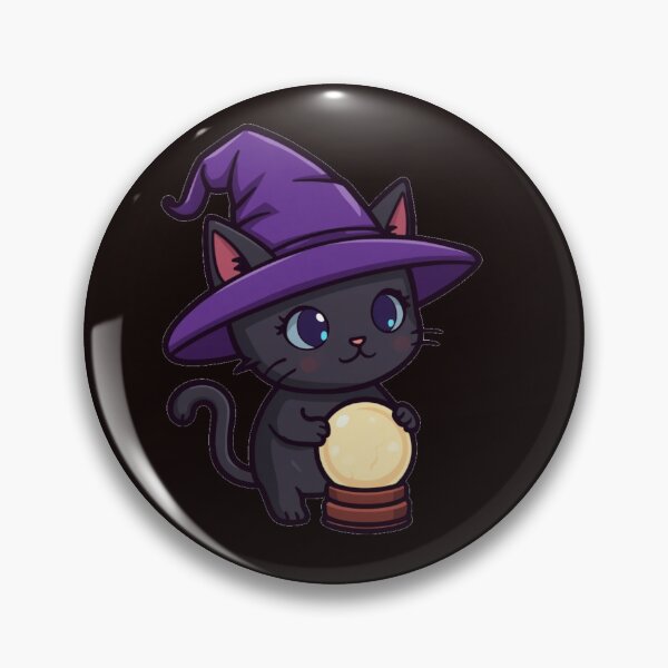 Item preview, Cute Black Cat Witch Fortune Teller Crystal Ball designed and sold by HuNDefii.