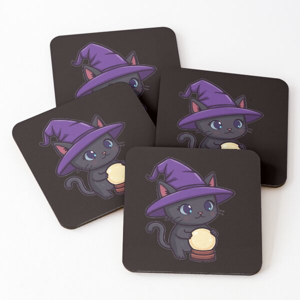 Item preview, Cute Black Cat Witch Fortune Teller Crystal Ball designed and sold by HuNDefii.