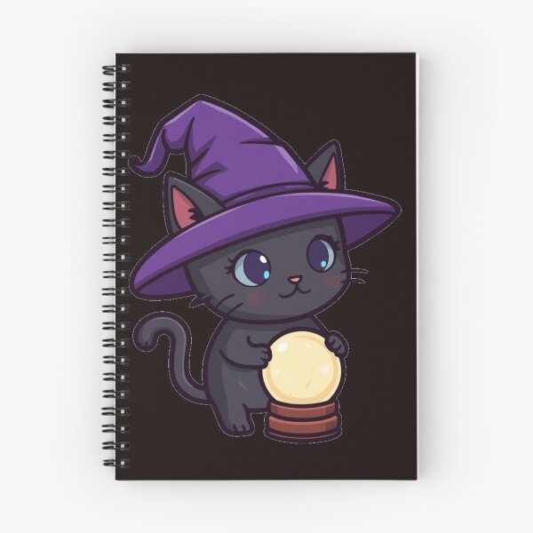 Item preview, Cute Black Cat Witch Fortune Teller Crystal Ball designed and sold by HuNDefii.