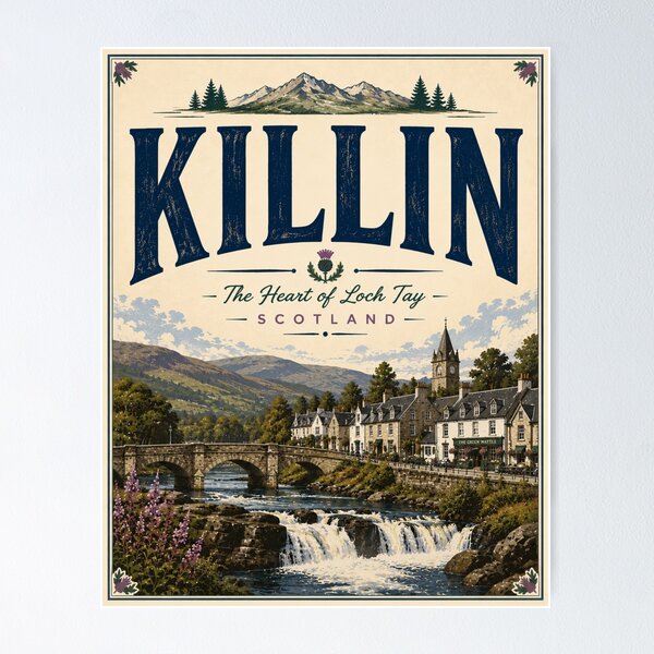 Item preview, Killin Village in Scotland designed and sold by PamLeeDesign.