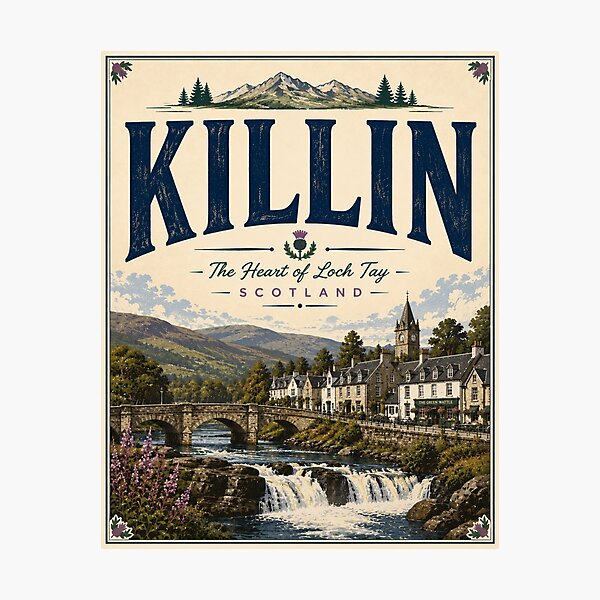 Item preview, Killin Village in Scotland designed and sold by PamLeeDesign.