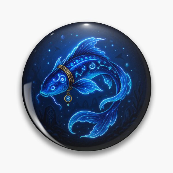 Item preview, Lumenfin – Neon Blue Arcane Fish Familiar designed and sold by PixelArcana.