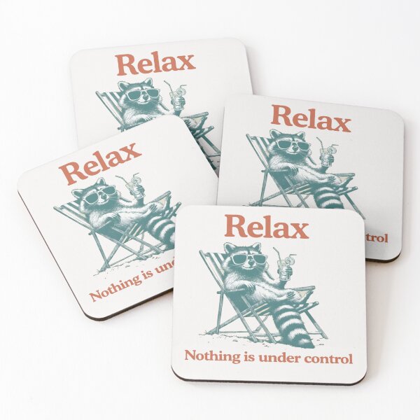 Item preview, Raccoon relax on chair with juice relax nothing is under control designed and sold by Gbriel3.