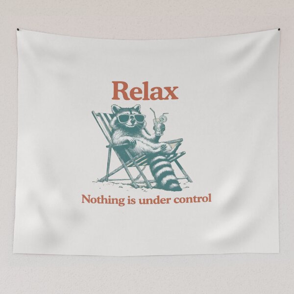 Item preview, Raccoon relax on chair with juice relax nothing is under control designed and sold by Gbriel3.