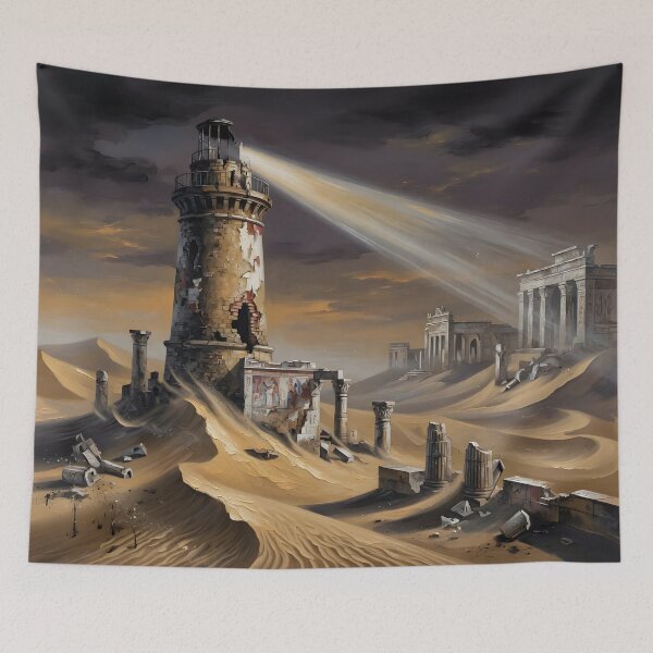 Item preview, Forgotten Desert Lighthouse Ancient Sands of Time designed and sold by DreamyWallVibes.
