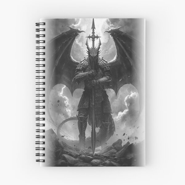 Item preview, Cross-Spear Dragon Sentinel — Japanese Dark Warrior Art designed and sold by Tokyo Neo Noir Collective .
