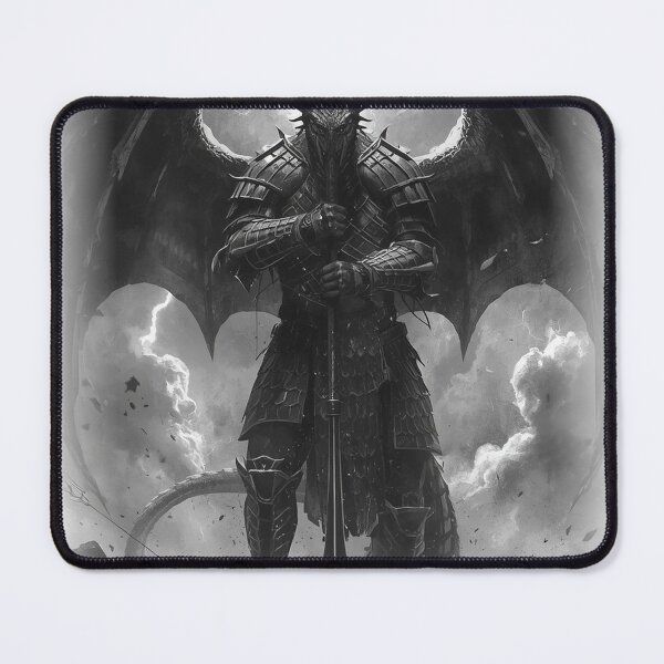 Item preview, Cross-Spear Dragon Sentinel — Japanese Dark Warrior Art designed and sold by Tokyo Neo Noir Collective .