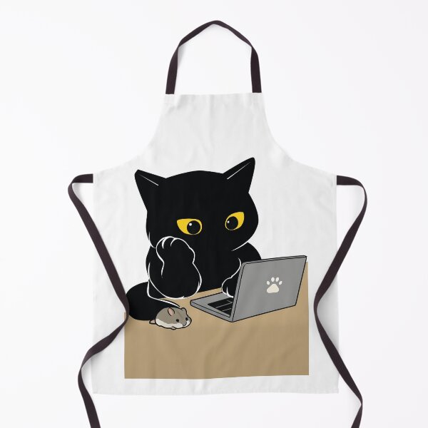 Item preview, Funny Cat Working on Laptop with Literal Computer Mouse Pun designed and sold by PurrfectHome.