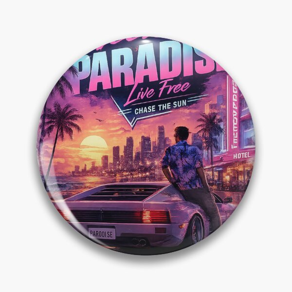 Item preview, Neon Paradise – Retro Synthwave Sunset designed and sold by mehdiib.