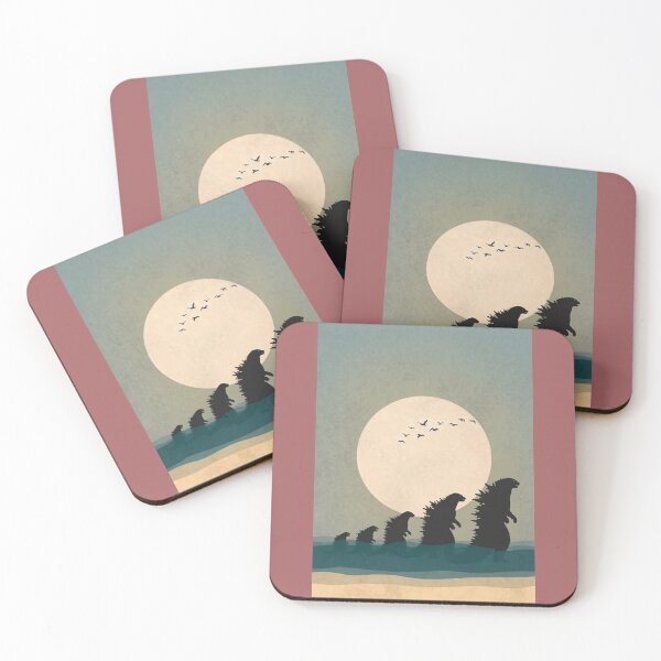 Item preview, Dino Family Walking on Beach | Japandi Minimalist Art designed and sold by Syrupulse.