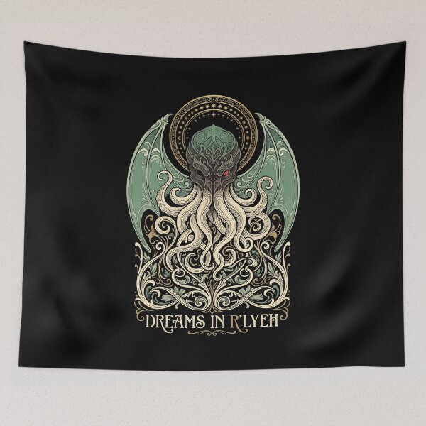 Item preview, Dreams in Rlyeh Cthulhu Art Nouveau Ornate Floral Design designed and sold by Fenay Designs.