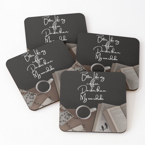 Item preview, Bitter Coffee Crows and Books Dark Academia Quote designed and sold by WildWoodlandWitch.