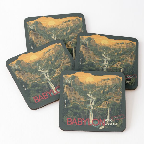 Item preview, Retro Babylon Travel Poster Hanging Gardens Above Time designed and sold by KaBaRen.