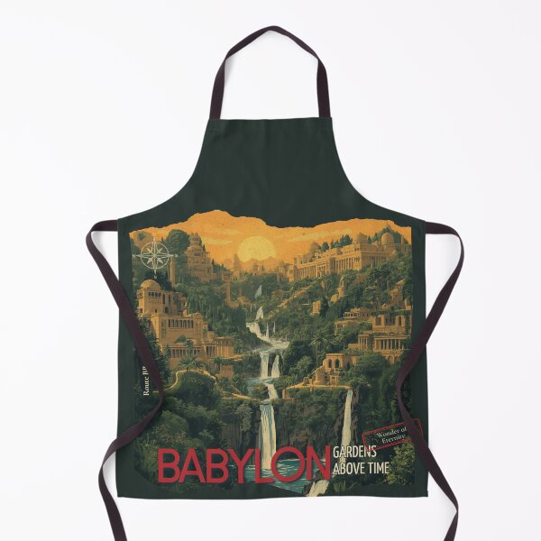Item preview, Retro Babylon Travel Poster Hanging Gardens Above Time designed and sold by KaBaRen.