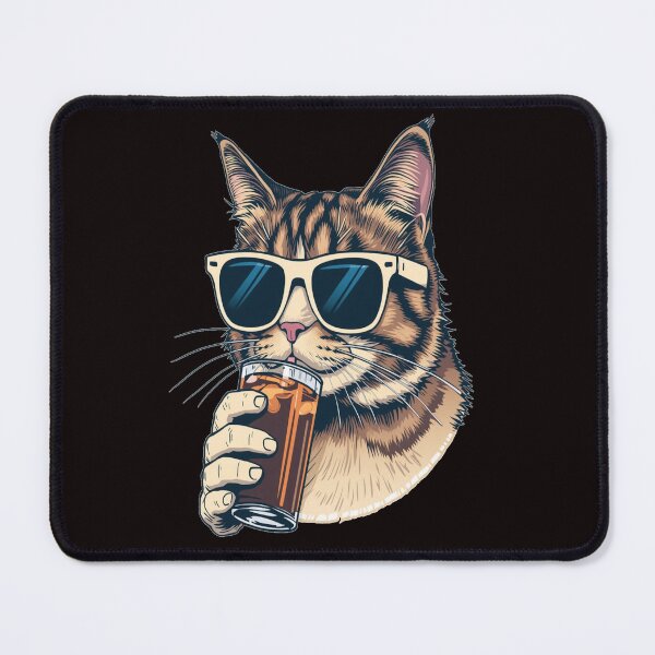 Item preview, Cool Cat Wearing Sunglasses Drinking Iced Coffee designed and sold by HuNDefii.