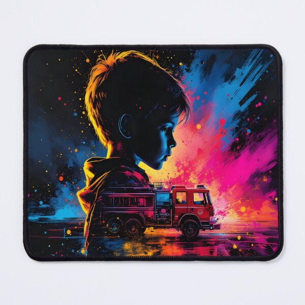 Item preview, Neon Firefighter Hero Vibrant Pop Art Portrait designed and sold by DreamyWallVibes.