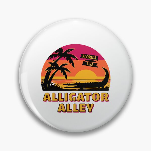 Item preview, Florida Alligator Alley Sunset Gator Palm Trees designed and sold by AntiqueImages.